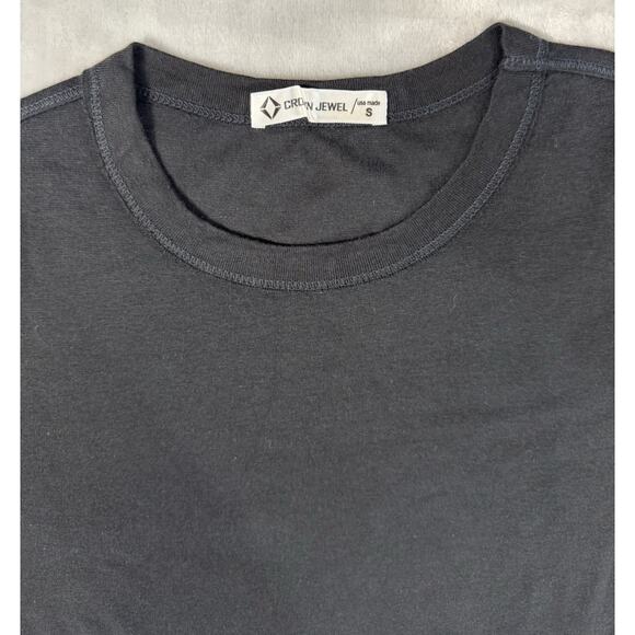 Crown Jewel Black Long Sleeve Crewneck Tee Women’s Small USA Made Supima Modal - Picture 3 of 9